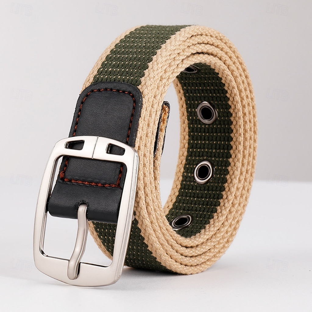 Herren Gürtel Verstellbar Chrom Segeltuch Streetwear Zeitgenössisch Freizeit Farbblock Schwarz Braun Täglich Outdoor Taillengürtel 2026 - $5.49 –P3