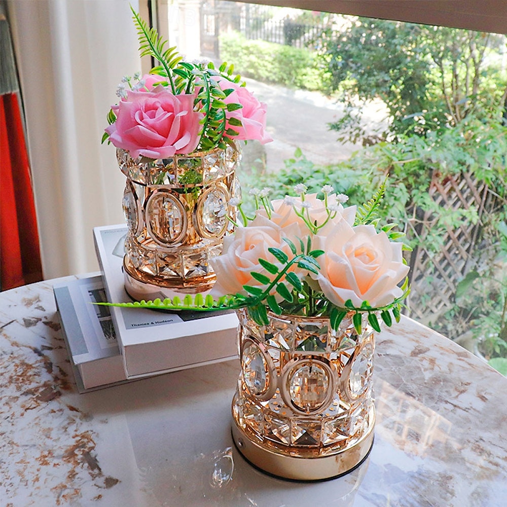 Rose Flower Lamp, Rechargeable Cordless Touch Crystal Bedside Table Lamp with 3-Color Dimmable Small Night Light - Birthday Gifts for Women, Mom, Wife, Living Room, Bedroom Decor, Romantic Home Decor 2026 - $59.99 –P4