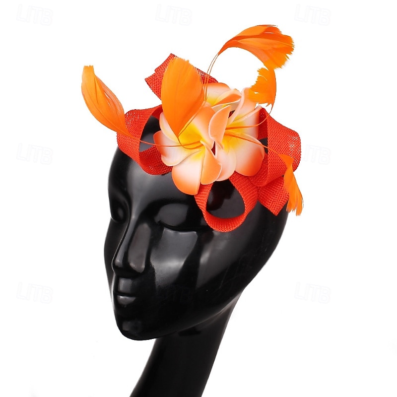 fascinators Linfrø Bryllup Bursdag Årgang søt stil Retro Rød Med Fjær Blomst Hodeplagg Hodeplagg 2026 - $17.49 –P11