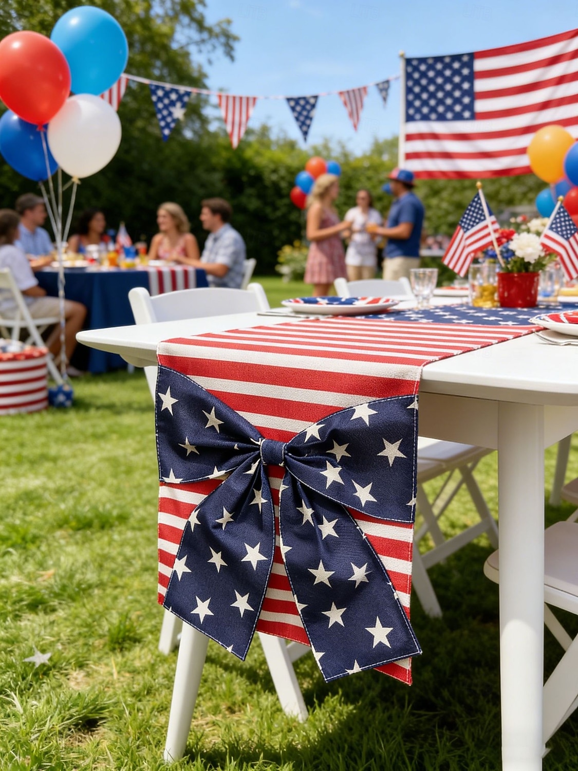 250ή επέτειος των ΗΠΑ, 1 τεμάχιο σχέδιο φιόγκου τραπεζιού, αναμνηστική διακόσμηση αυλής 1776-2026 για πατριωτικό εορτασμό, ημιπεντηκονταετία, 4η Ιουλίου, ημέρα ανεξαρτησίας 2026 - $15.49 –P7
