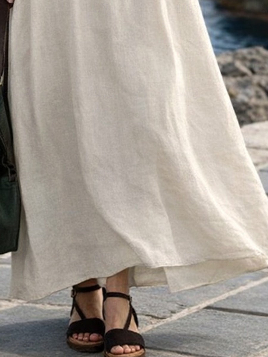 Damen Maxikleid A Linie Kleid Lässig Täglich Lässiger Schnitt Einfach Ärmellos V Ausschnitt Schwarz Gelb Wein Armeegrün Sommer Frühling Herbst 2026 - $29.99 –P6