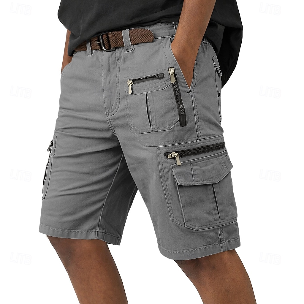 Men's Tactical Cargo Cargo Shorts Shorts Casual Shorts Pocket Elastic Waist Plain Calf-Length Casual Outdoor Streetwear Fashion Streetwear Orange Brown Inelastic 2026 - $35.99 –P6