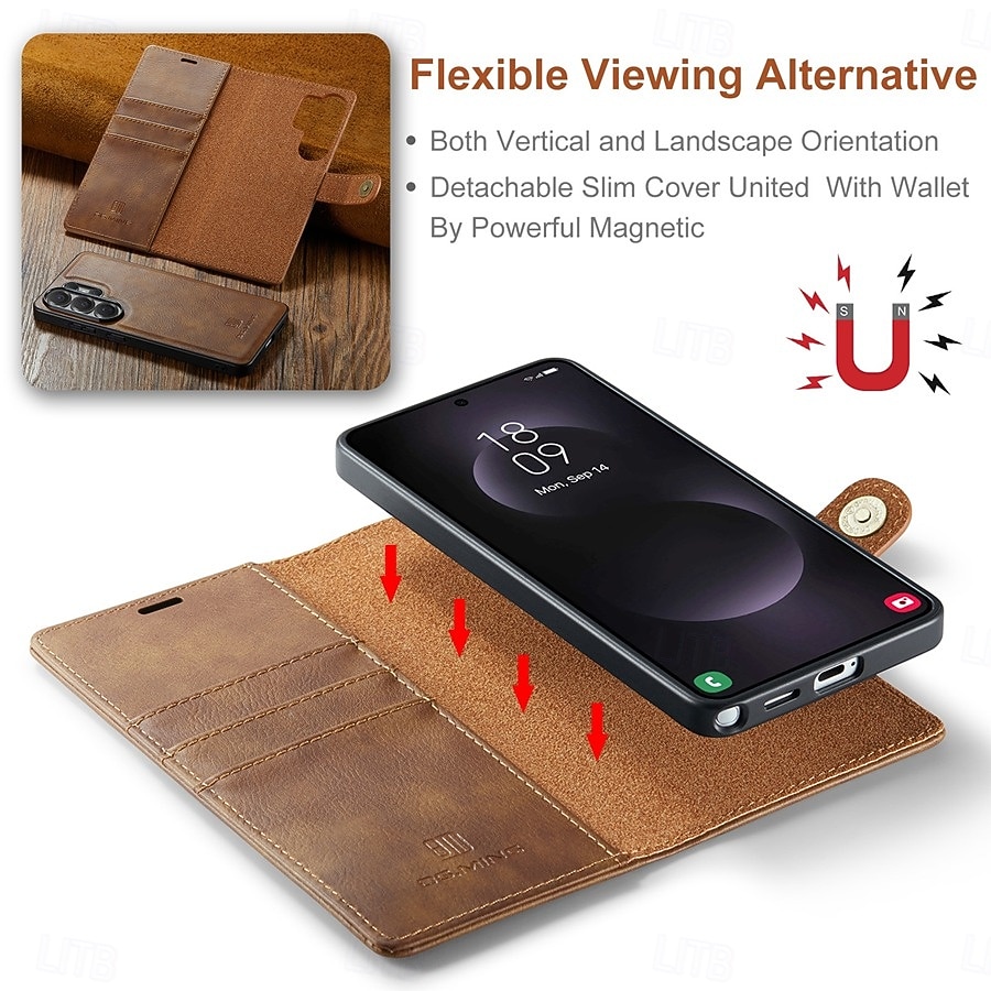 Phone Case For Samsung Galaxy S26 S26 Plus S26 Ultra Flip Cover Full Body Protective Retro Genuine Leather 2026 - $22.99 –P6