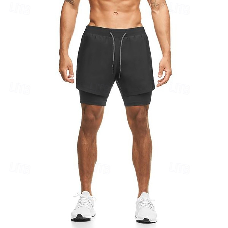 Voor heren Hardloopshorts Atletische shorts Sportbroek Trekkoord Zak 2 in 1 Met compressievoering Short / Broekje Casual Dagelijks Buiten Zomer Lente Sneldrogend Lichtgewicht Vochtregelerend 2026 - $21.99 –P8
