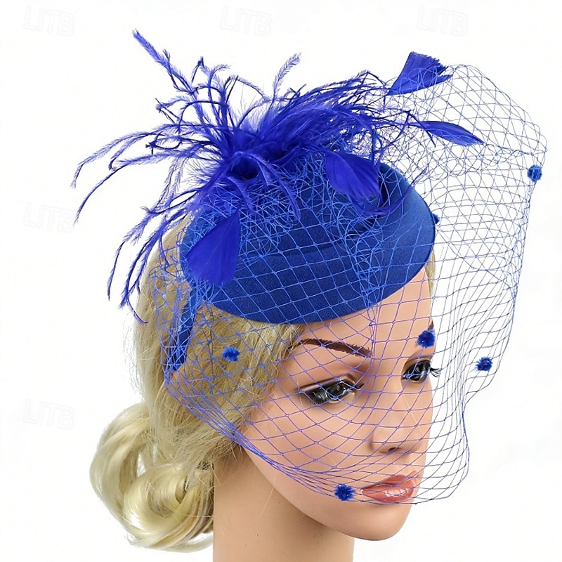 Fascinator Piume Rete Matrimonio Compleanno Vintage Carino Retrò Con Piuma Tulle Copricapo Copricapo del 2026 a $11.49 –P4