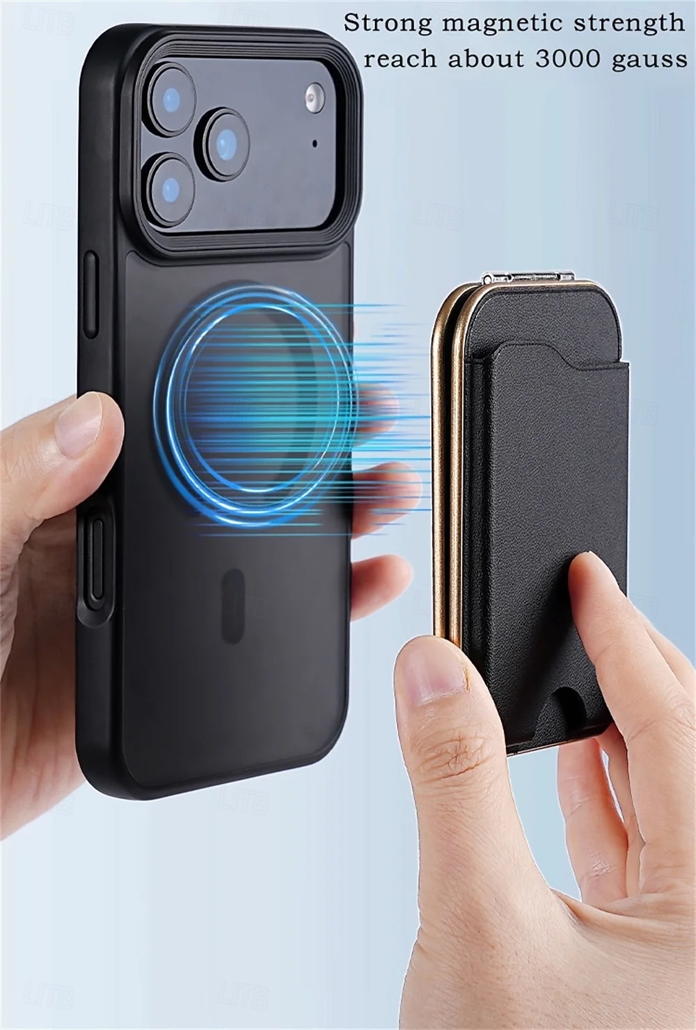 2-in-1 magnetischer MagSafe-Wallet-Ständer, magnetisches Leder-Kartenetui für iPhone 17, 16, 15 Pro Max Serie mit verstellbarer Halterung 2026 - $22.99 –P3