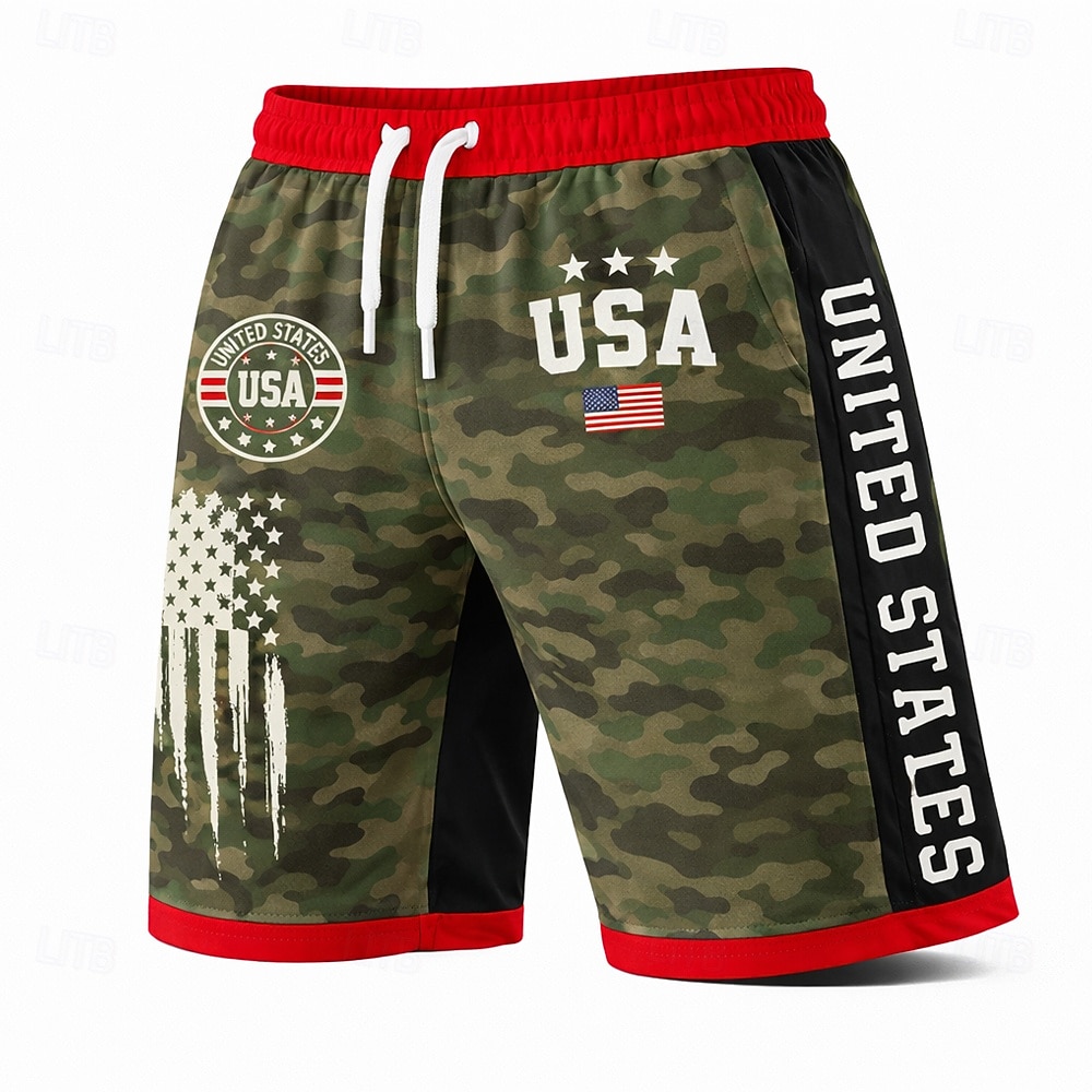 Ανδρικά 4η Ιουλίου 250ή επέτειος των ΗΠΑ Αμερικάνικη σημαία Σορτς ιδρώτα Σορτς παραλίας Σορτς Terry Μεσαία Μέση Πατριωτικό Αργίες 3D εκτύπωση Ελαστική μέση με κορδόνι Σχεδιαστής Ρούχα 2026 - $20.99 –P3