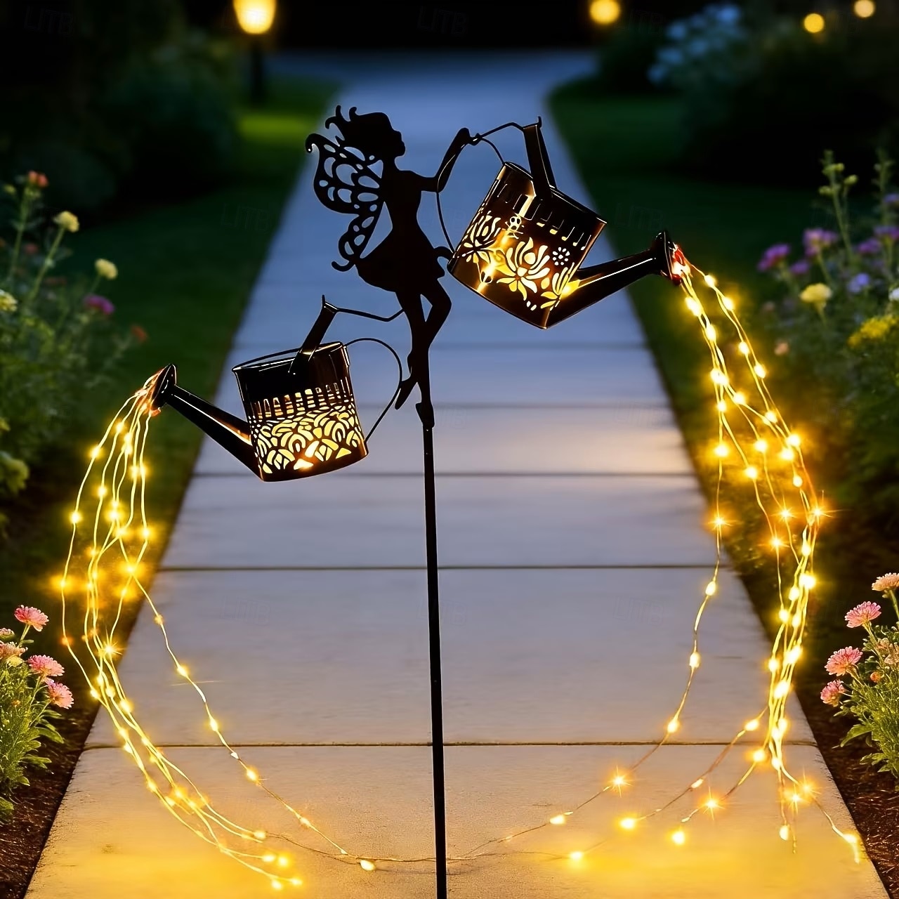 חיצוני חצר שמש led דשא אור פיות מים כד מפל זורם מים אור כפול וו עמיד למים שמש גן חיצוני דקור אורות חצר דשא מסלול מרפסת טרסת קישוט 2026 - $35.99 –P4