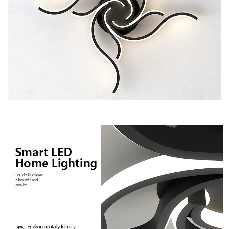 Modern LED Ceiling Light Fixture,56W 3360 Lumen ,Flush Mount Ceiling Chandelier, Ceiling Lamp for Kitchen Bedroom Study Living Room Office Dining Room,Dimming Remote Control 2026 - $105.99 –P3
