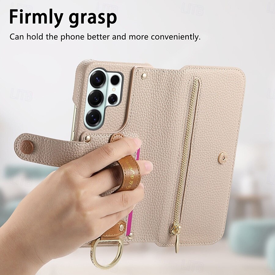 Phone Case For Samsung Galaxy S26 S26 Plus S26 Ultra Wallet Case Flip Cover Zipper with Wrist Strap Kickstand Retro TPU PU Leather 2026 - $18.99 –P8