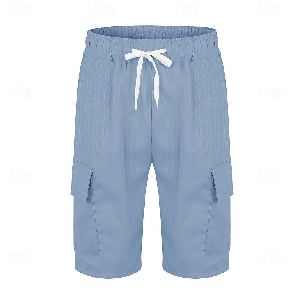 Men's Tactical Shorts Cargo Shorts Shorts Casual Shorts Drawstring Pocket Elastic Waist Plain Comfort Breathable Knee Length Casual Outdoor Vacation Vacation Fashion Navy Blue Micro-elastic 2026 - $21.99 –P12
