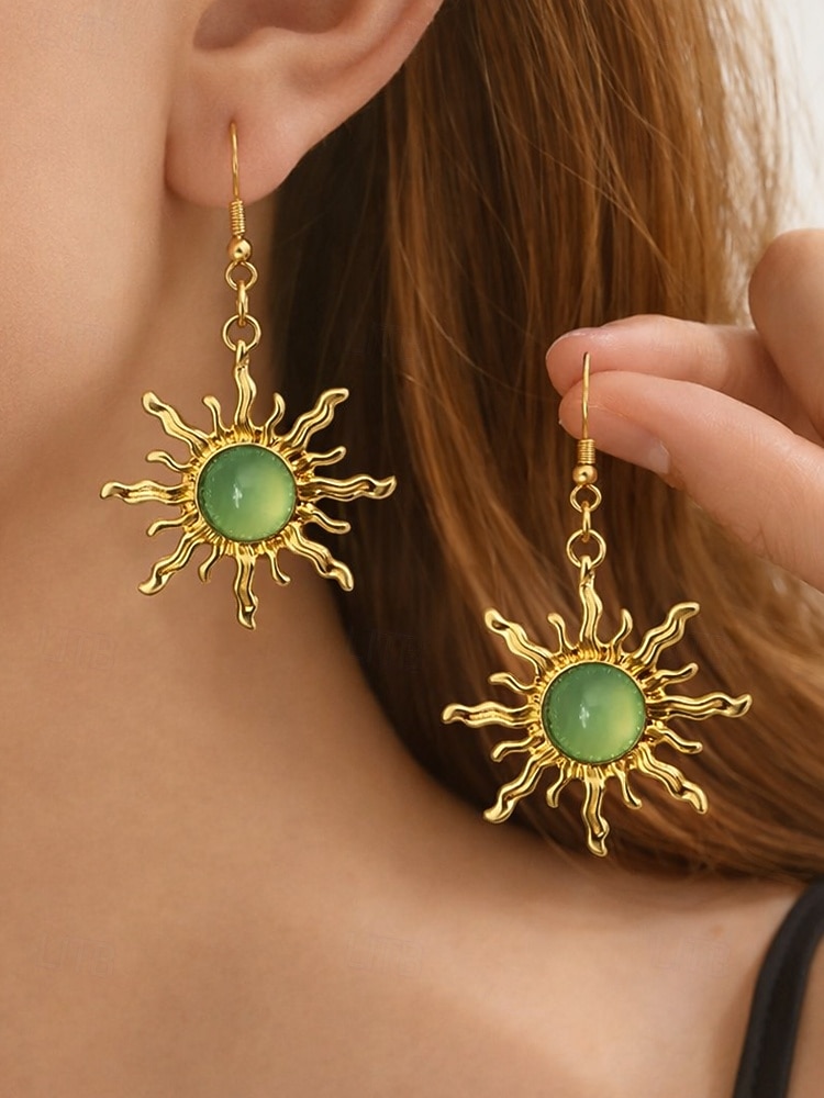 Bohemiska örhängen med solhänge för kvinnor – legeringsmaterial, flera färgalternativ, perfekta för vardagskläder och strandsemesterstil 2026 - $7.99 –P3