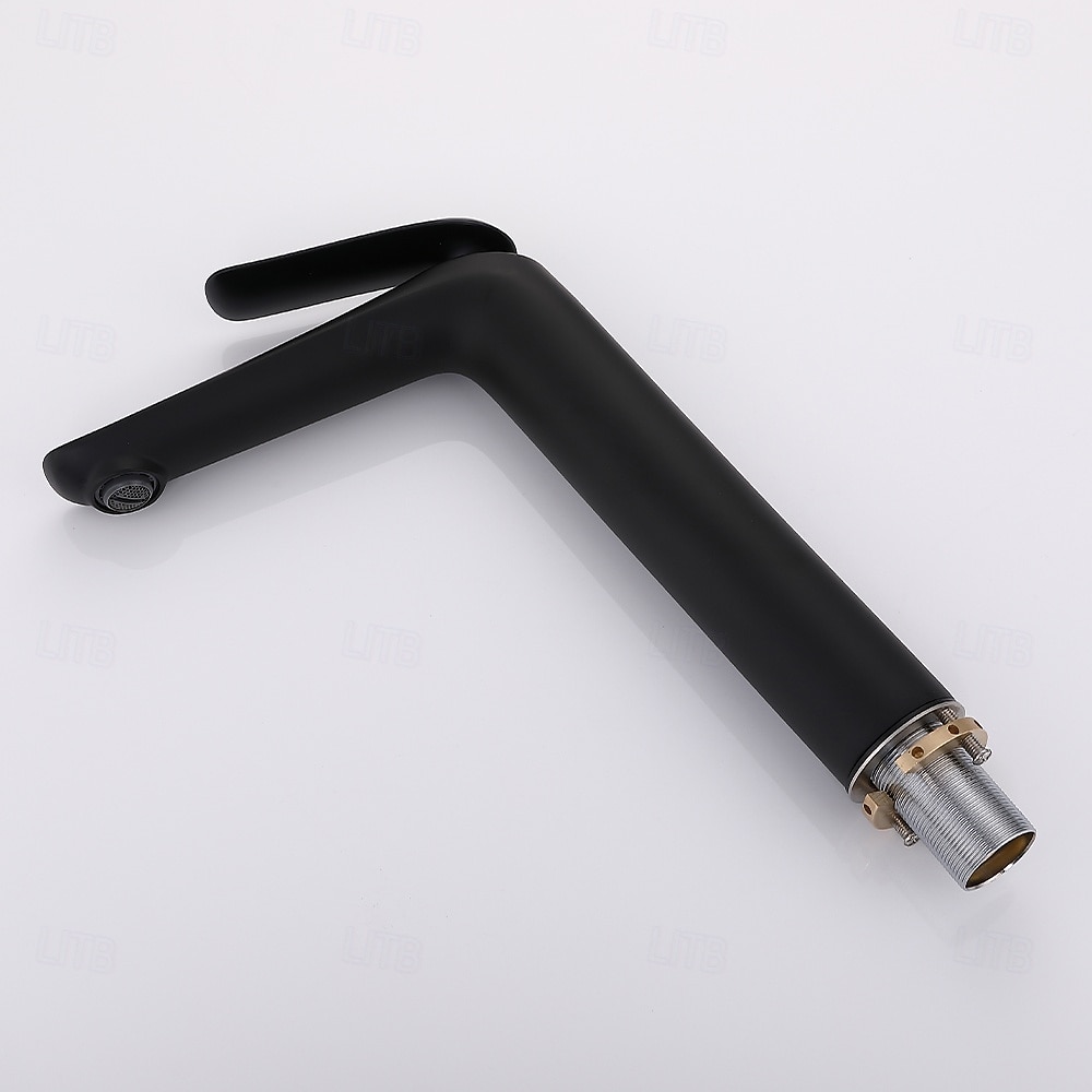 Классический однорычажный смеситель для раковины в ванной комнате с гальваническим покрытием, однорычажный, с одним отверстием, черного цвета. 2026 - ₩327234 –P11