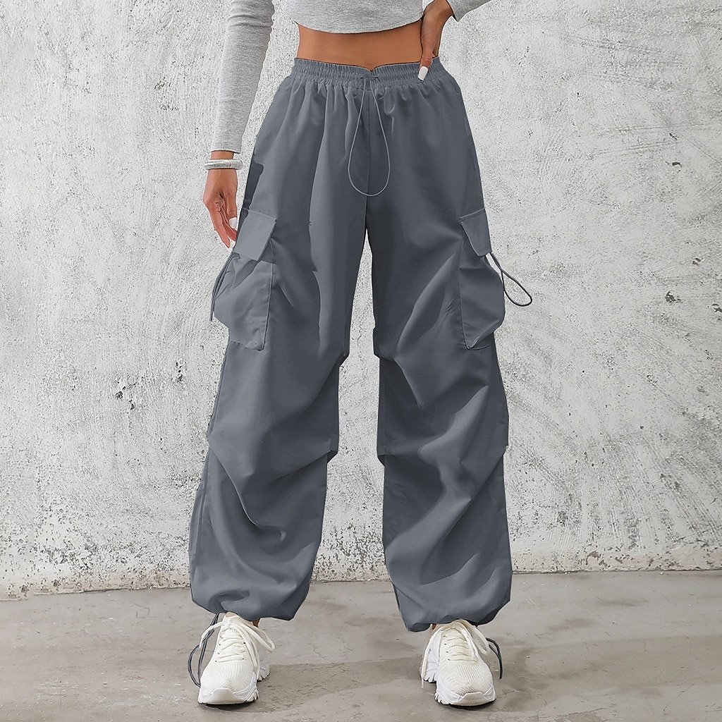 Per donna Pantaloni Cargo Pantaloni Pantaloni da Lavoro Pantaloni Estivi Vacanza Moda Casual Quotidiano Lunghezza intera Misura del girovita medio Semplice Coulisse Tasca Elastico in vita Comodit del 2026 a $34.99 –P5