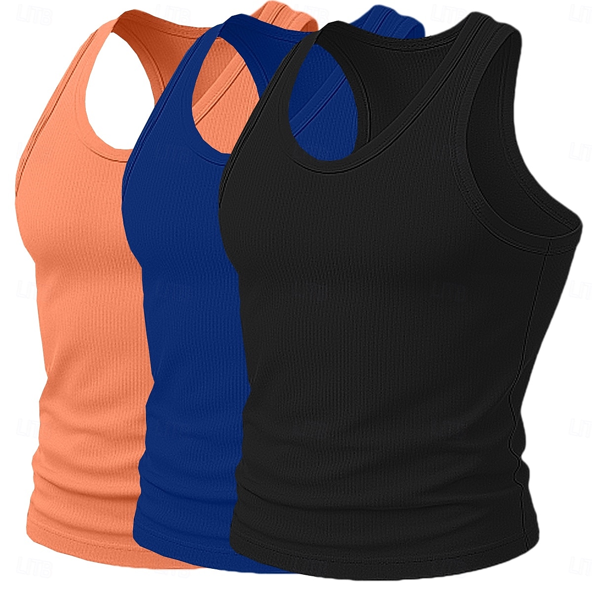 Homens Malha Íntima Camiseta Interior camisa sem manga camisa muscular Sem Manga Decote em U Profundo Scoop pescoço Decote em U Verão Côr Sólida Pit Strip Moda Designer Esportivo 3 Peças Estriado Puro de 2026 por $31.99 –P15