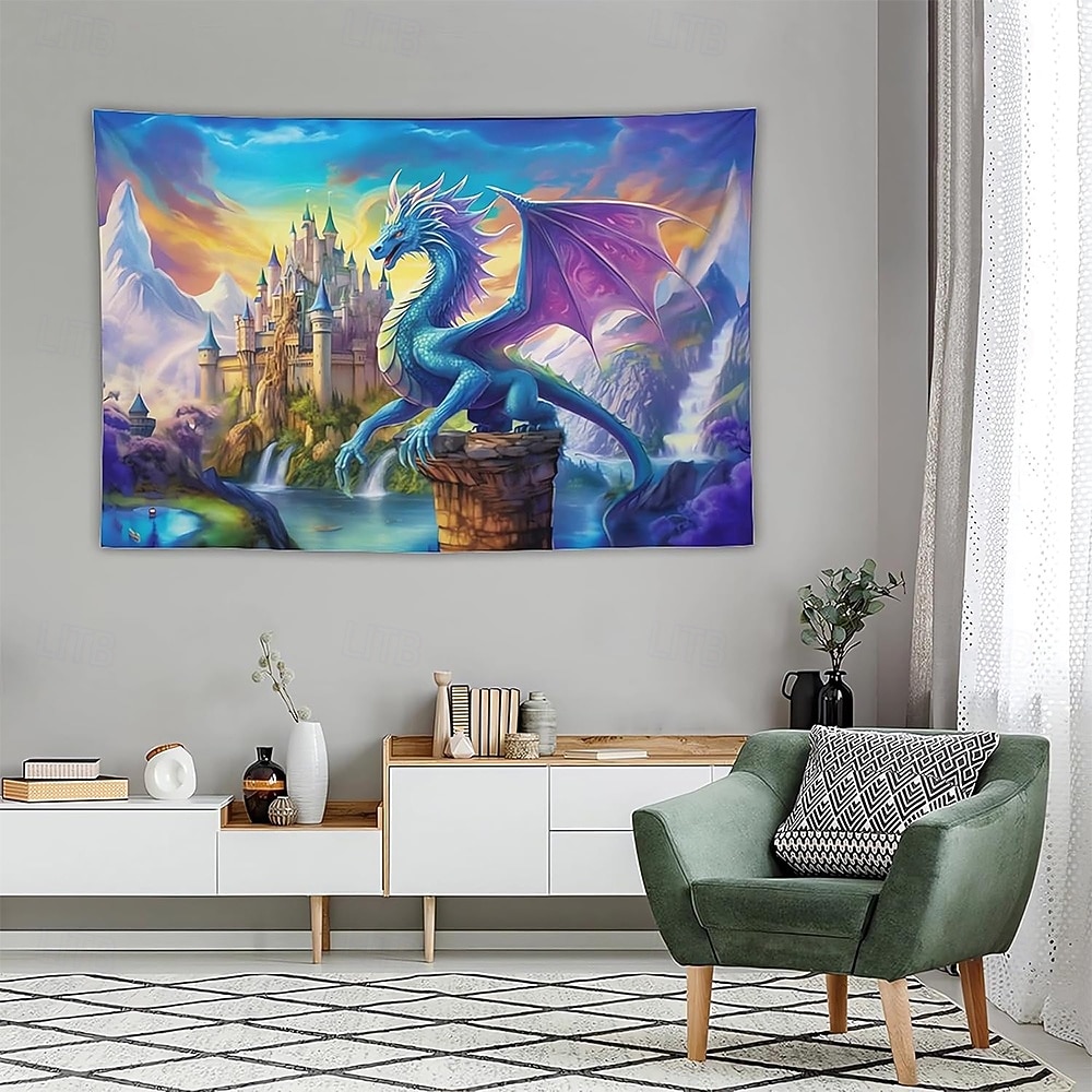 Fantasy Mythical Purple Dragon Magic Enchanted Forest Glowing Mushroom Psychedelic Art Large Wall Tapestry Hanging for Living Room Bedroom Dorm Home Decor Mural Backdrop 2026 - ZAR R350.38 –P8