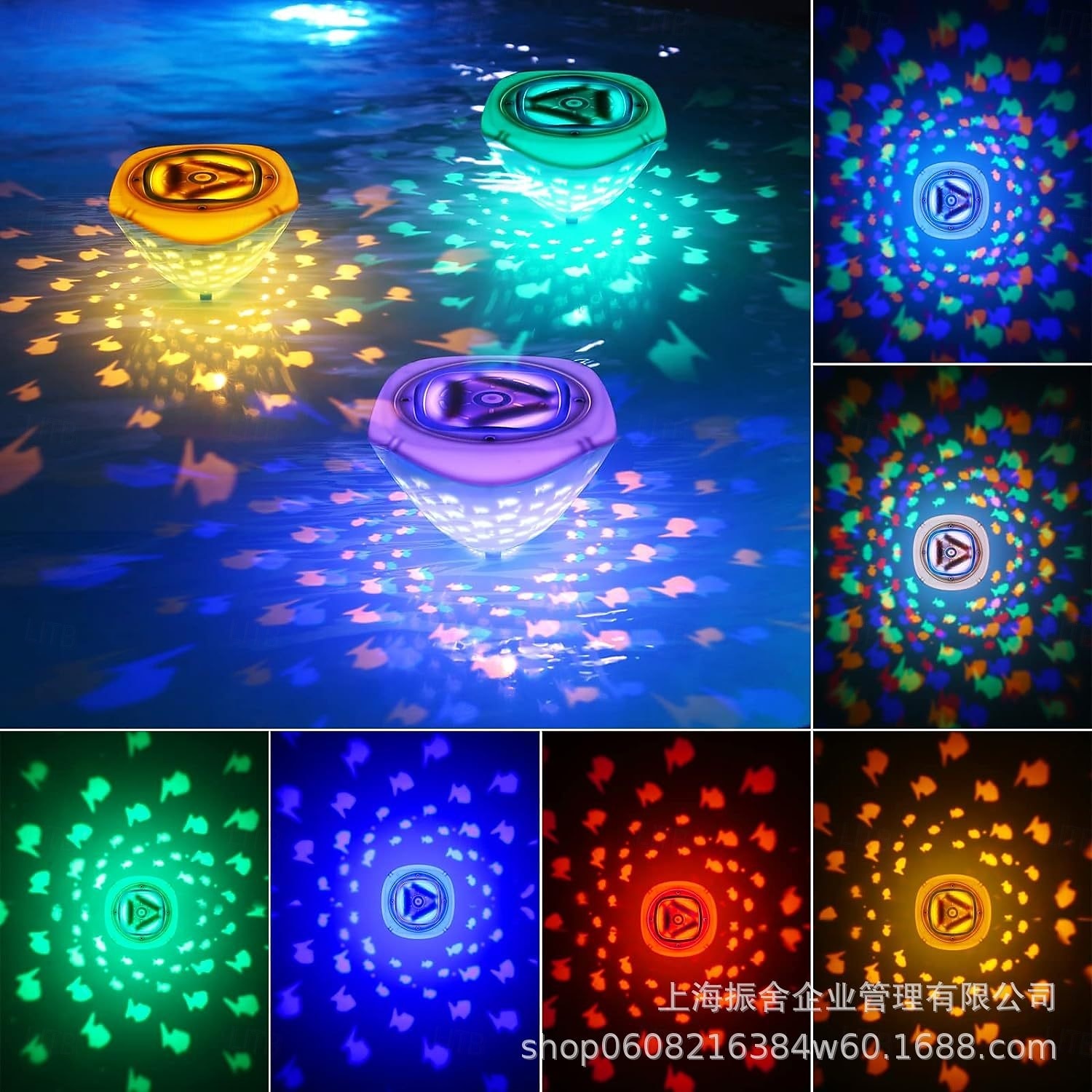 Osvětlení bazénu, plovoucí světlo do vany s barevným vzorem rybiček, vhodné pro hračky do koupelny, akvária, různé párty dekorace (napájeno 3 bateriemi AAA, nejsou součástí balení) 2026 - $26.99 –P3
