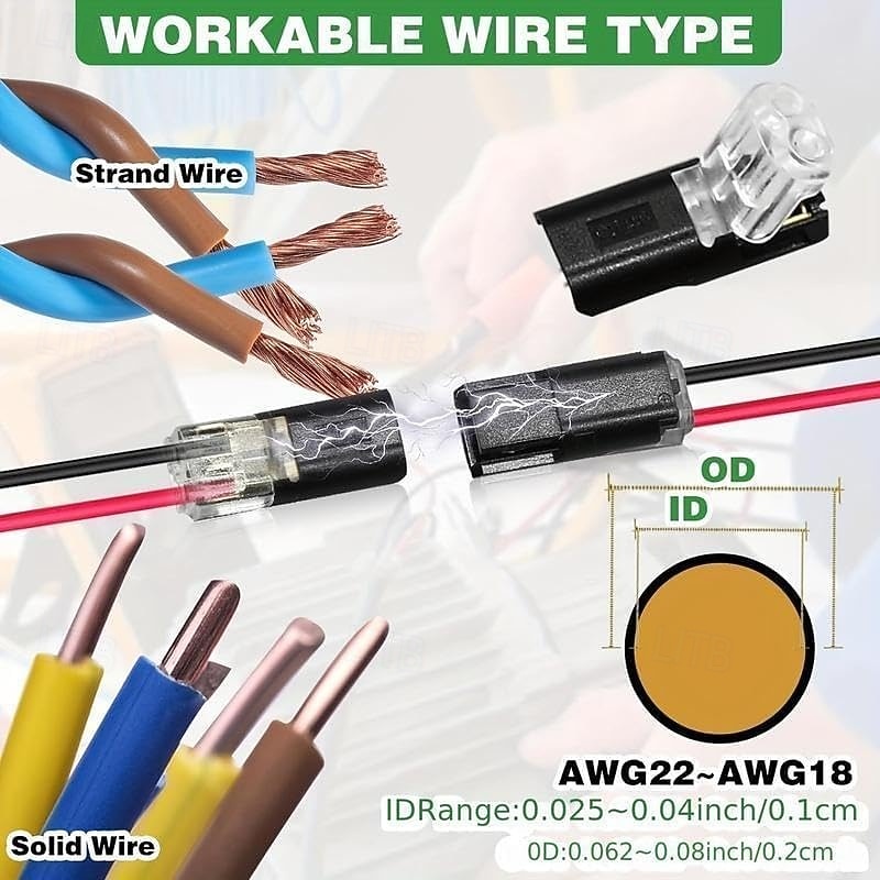 Conector de enchufe de doble cable con hebilla de bloqueo, conectores rápidos de cable con bloqueo ignífugo, adecuados para reparaciones de emergencia, cableado doméstico y automotriz, fáciles de 2026 - $17.99 –P2