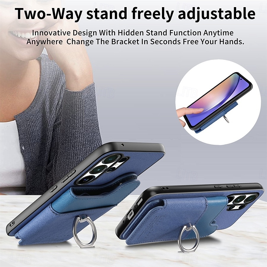 Phone Case For Samsung Galaxy S26 S26 Plus S26 Ultra Back Cover with Stand Holder Ring Holder Ring Buckle Retro TPU PU Leather 2026 - $17.99 –P18