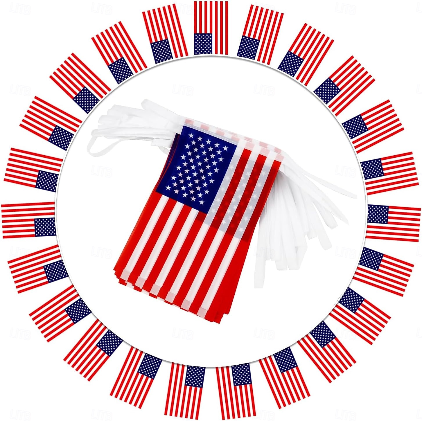 patriotisk amerikansk flagga vimpel banderoll, 50 flaggor 46 fot små mini amerikanska flaggor vimpel för 4 juli självständighetsdagen, 250-årsjubileum, minnesdagsfestdekorationer 2026 - $16.99 –P2