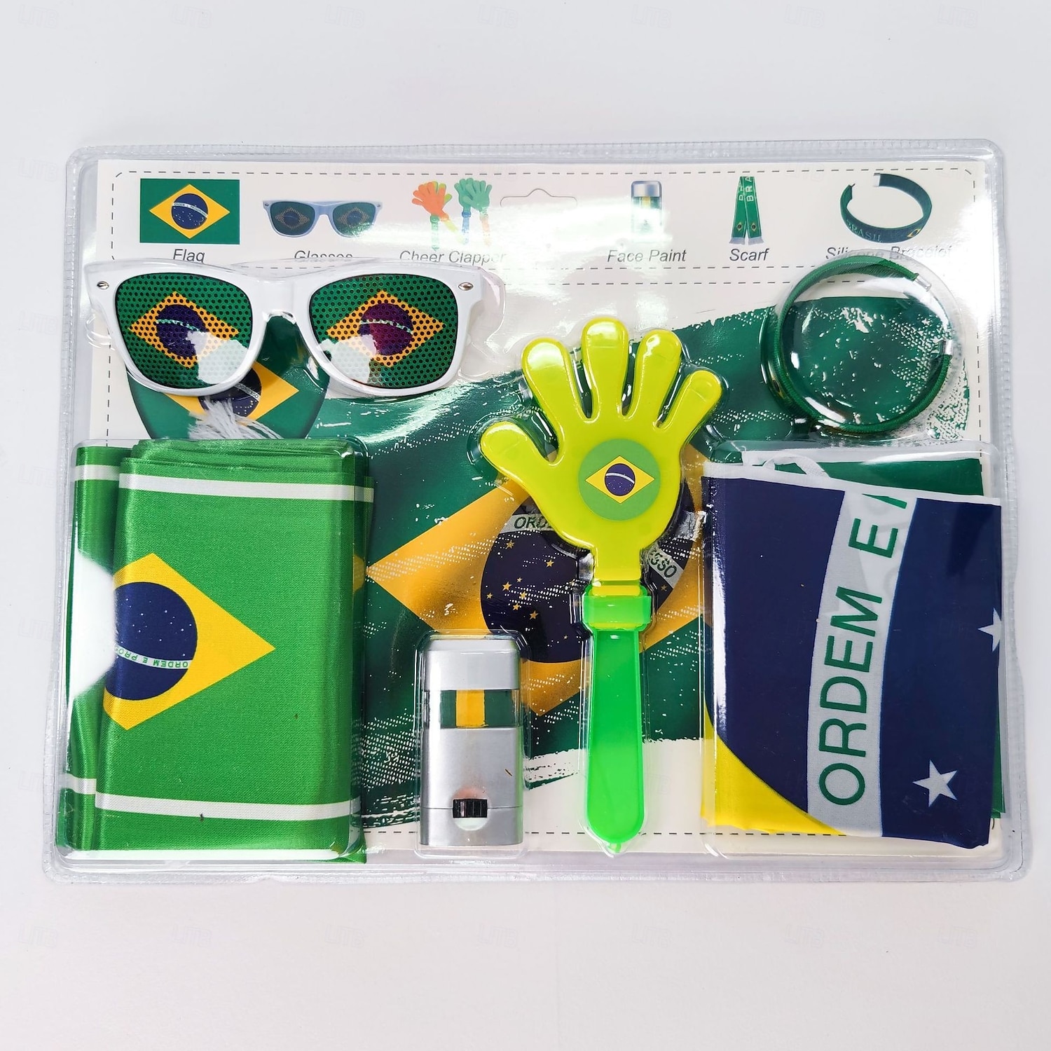 6PCS Soccer World Summer Cup Fan Accessories Set – Flag, Fan Glasses, Clapper, Face Paint, Football Supporter Cheer Props for Game Day Party 2026 - $27.99 –P1
