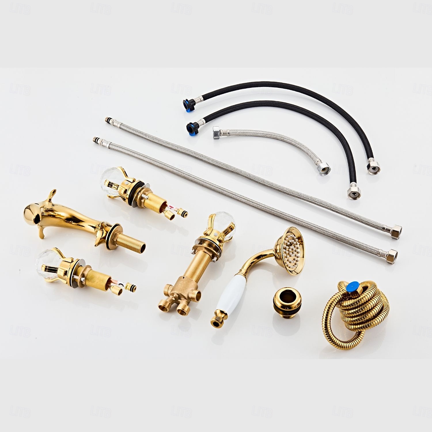 Basin Faucet Basin Faucet, Total Brass Dolphin Bathroom Faucet, Widespread Sink Faucet, 5 Hole Hot and Cold Water Tap 2026 - €401.63 –P6