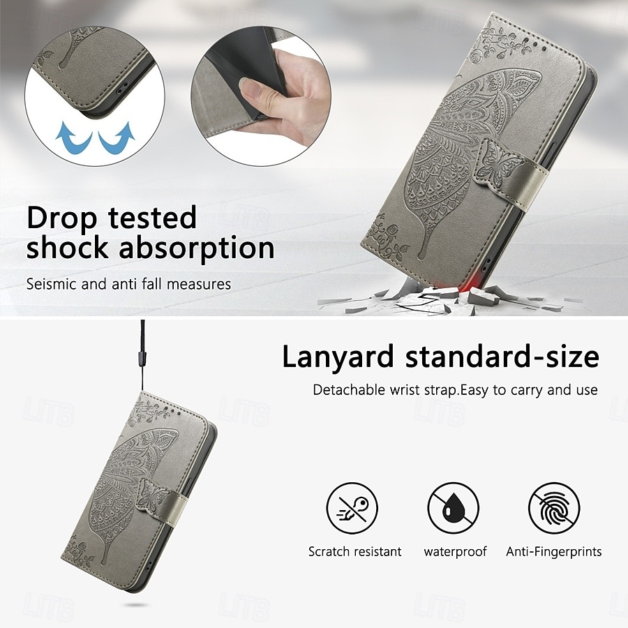 Phone Case For Samsung Galaxy S26 S26 Plus S26 Ultra Wallet Case Flip Cover with Wrist Strap Kickstand Butterfly Retro TPU PU Leather 2026 - $14.99 –P16