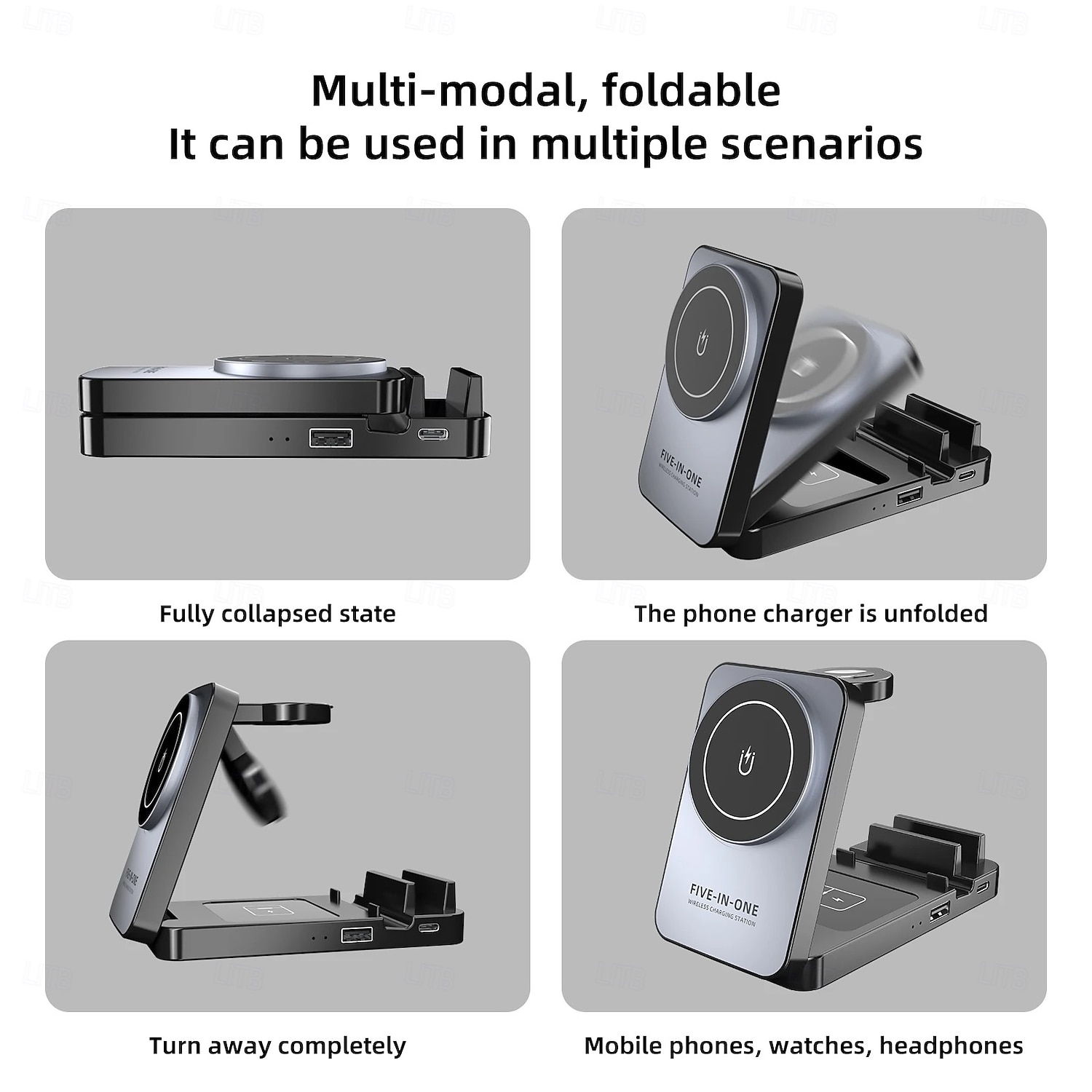 caricabatterie wireless per iPhone 17 16 15 14 13 12 11 x 8, stazione di ricarica 5 in 1 per Apple Watch 10/9/8/7/6/5/4/3/2/SE/Ultra/Ultra del 2026 a $43.99 –P3