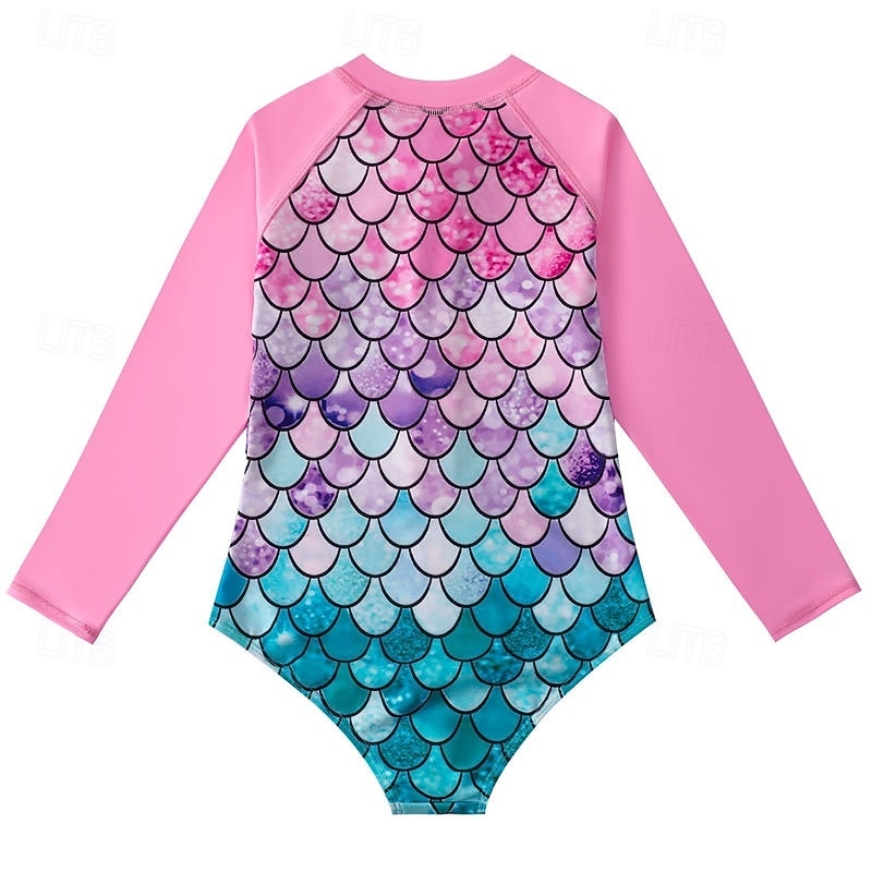 Maillot de bain Enfants Fille Extérieur Graphique Vacances Fermeture éclair Maillots de bain 4 ans et + Été Bleu Rose Claire Rose Claire de 2026 ? $21.99 –P3