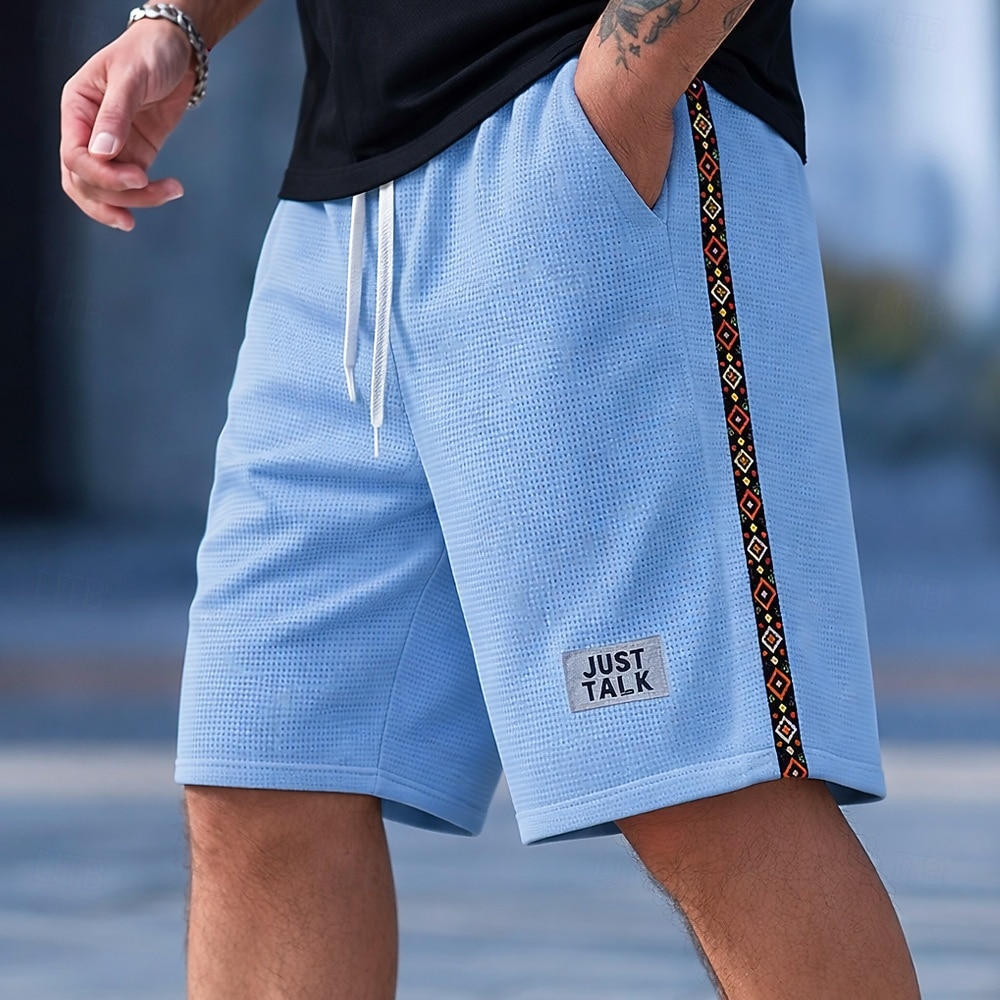 Voor heren Geometrisch Etnisch Wafel korte broek Sweat short Casual korte broek Medium Taille Mode-casual Vakantie Hardlopen Training Met Textuur Elastische tailleband met trekkoord Shorts met zakken 2026 - $22.99 –P4