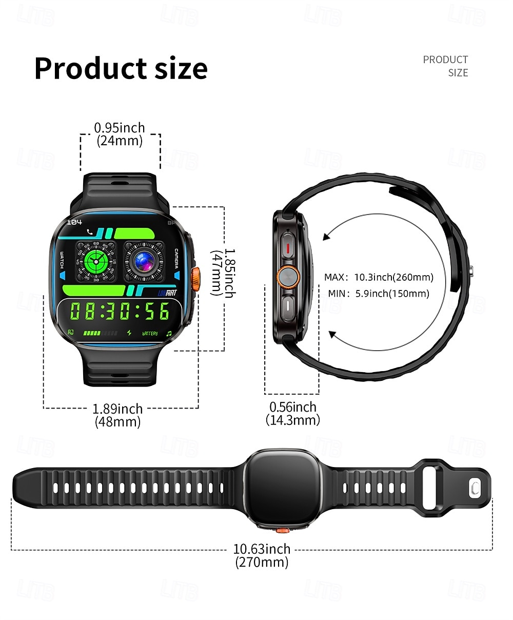 LOKMAT APPLLP 6 MAX Smart Watch 2.16 inch 4G LTE Cellular Smartwatch Phone Pedometer Call Reminder Sleep Tracker Compatible with Android iOS Unisex GPS Hands-Free Calls Media Control IPX-4 48mm Watch 2026 - $213.09 –P19