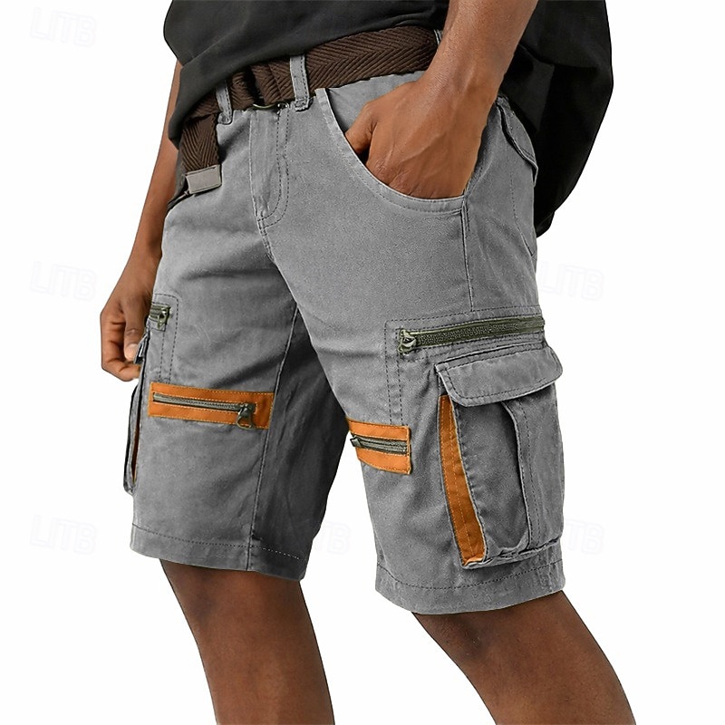 Hombre Pantalones tipo cargo Pantalón Corto Cargo Pantalón corto Pantalones cortos casuales Bolsillo Cintura elástica Plano Un Color Longitud de la rodilla Casual Exterior Ropa de calle Moda Ropa de 2026 - $31.99 –P3