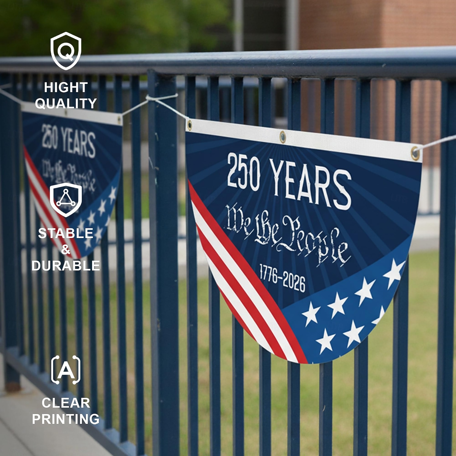 2KS Vlajka k 250. výročí USA 1,5x3 FT 1776-2026 Fan vlajky prapor vlastenecké hvězdy zahradní značení dekorace na venkovní použití přední dveře veranda uvítací pozadí s mosaznými očky 2026 - $18.99 –P3