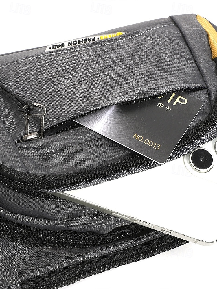 Ανδρική τσάντα μέσης από νάιλον, πολύχρωμη τσάντα μέσης μεγάλης χωρητικότητας με πολλαπλές τσέπες, ρυθμιζόμενη ζώνη, τσάντα χιαστί στήθους για καθημερινή χρήση, πεζοπορία, υπαίθρια αθλήματα και ταξίδια 2026 - $11.99 –P12