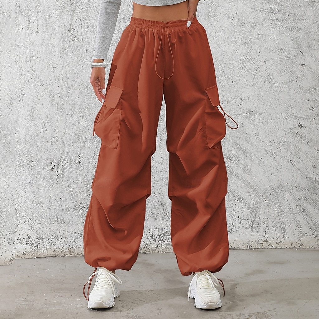 Per donna Pantaloni Cargo Pantaloni Pantaloni da Lavoro Pantaloni Estivi Vacanza Moda Casual Quotidiano Lunghezza intera Misura del girovita medio Semplice Coulisse Tasca Elastico in vita Comodit del 2026 a $34.99 –P10