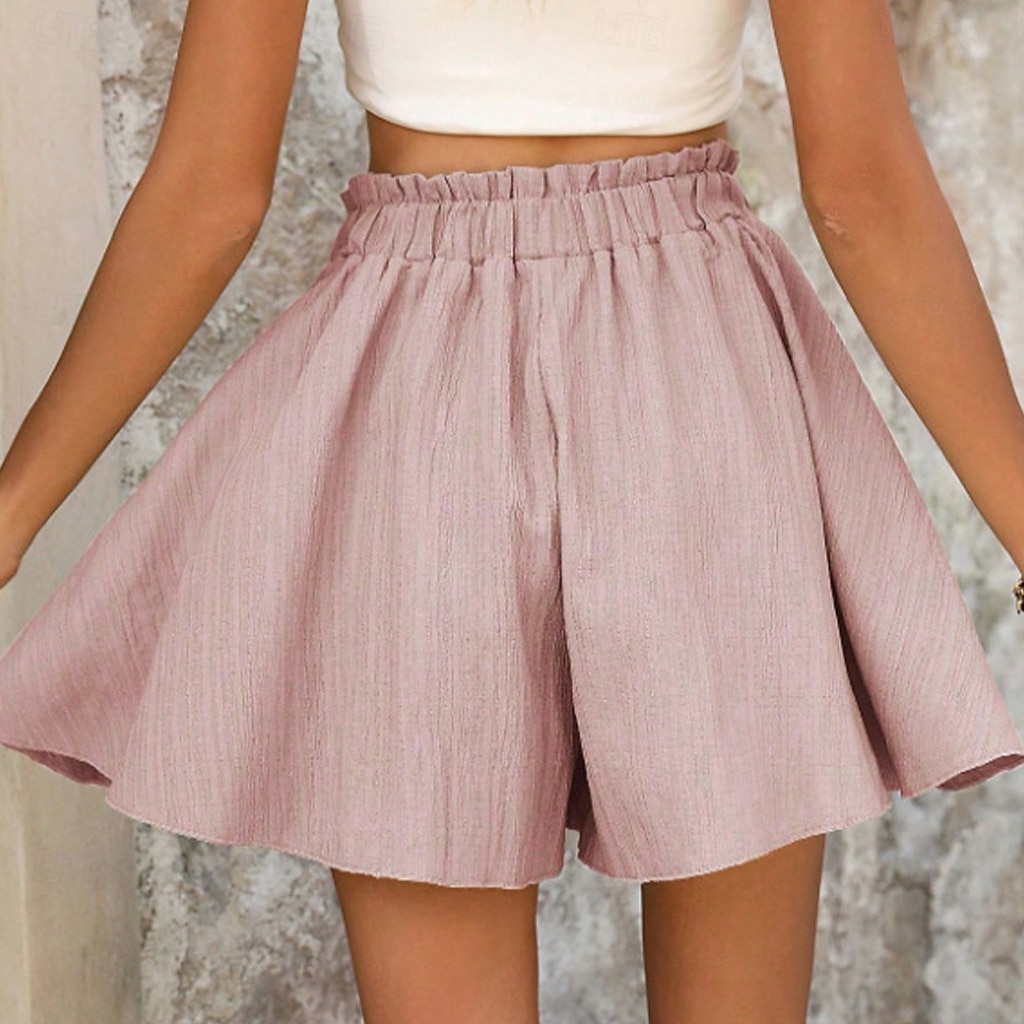 Women's Shorts Summer Shorts Beach Shorts Casual Shorts Vacation Fashion Basic Short Mid Waist Drawstring Elastic Waist Wide Leg Comfort Quick Dry Soft Micro-elastic Streetwear Beach Holiday Pink 2026 - $20.99 –P6