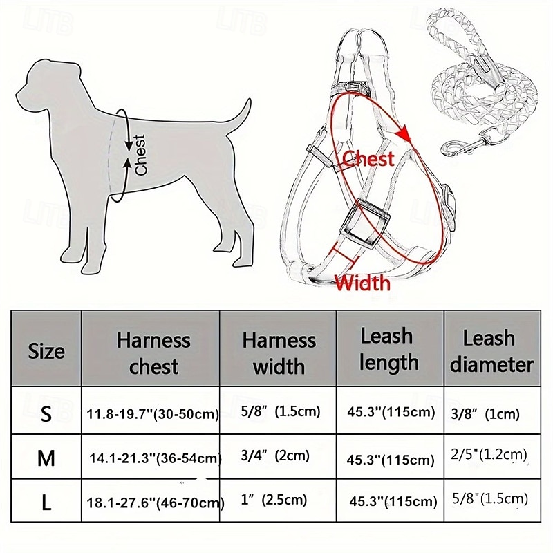 Guinzaglio per cani, pettorina antistrappo, gilet riflettente in nylon per cani, guinzaglio da addestramento, adatto a cani di piccola taglia del 2026 a $14.49 –P7
