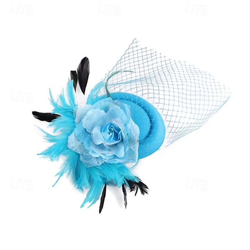 Fascinator Poliestere Matrimonio Compleanno Vintage Carino Retrò Con Piuma Fiore Copricapo Copricapo del 2026 a $22.99 –P6