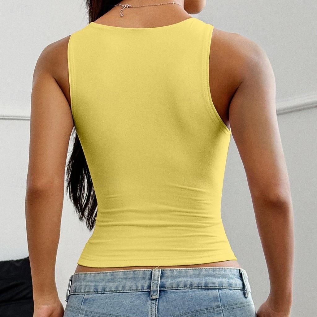 Dam Linne Slimfit topp Tunika Ensfärgat Elegant Stylish Varm Ärmlös remmar Crop Tops Dagligen Sport Utekväll Svart Vit Gul Rodnande Rosa Marinblå Sommar Vår 2026 - $19.99 –P14