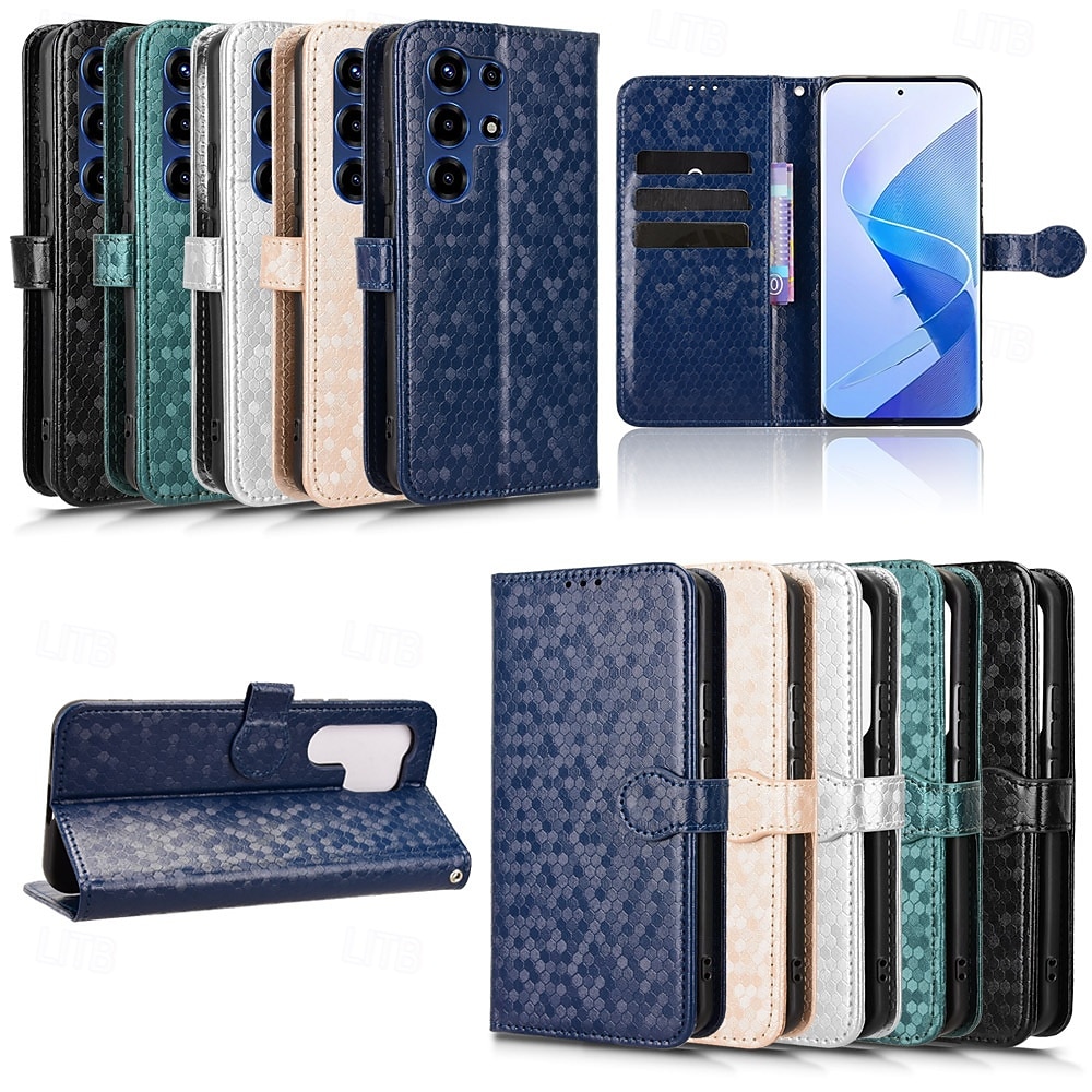 telefon Etui Til Samsung Galaxy S26 S26 Pluss S26 Ultra Lommebok-kortveske Magnetisk Helkroppsbeskyttende med nøkkelbånd Kontor / Bedrift Geometrisk mønster TPU 2026 - $16.99 –P1