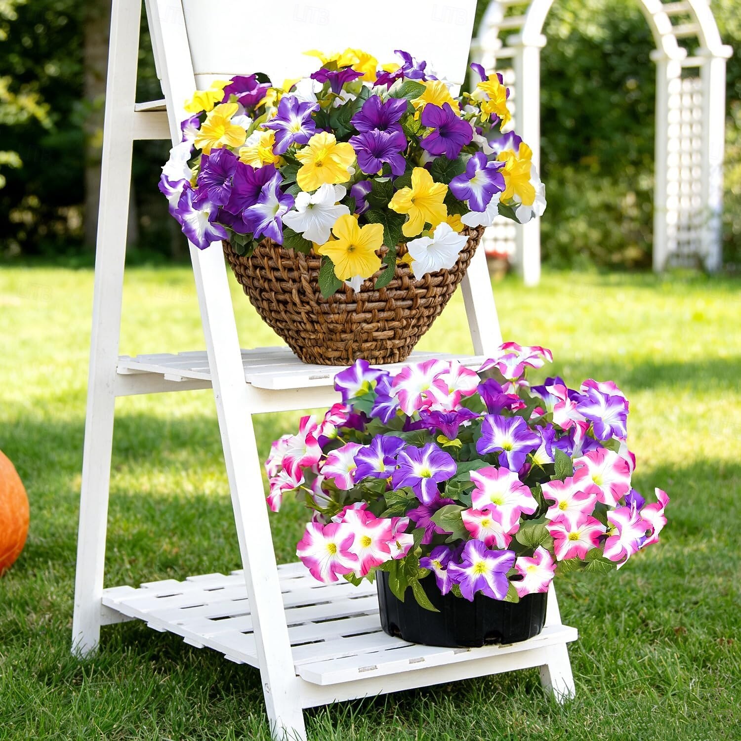 4 Bundles Spring Artificial Morning Glory Flowers for Outdoors, UV Resistant Fake Look Real Faux Silk Plants for Front Door Garden Porch Planter 2026 - $27.99 –P5