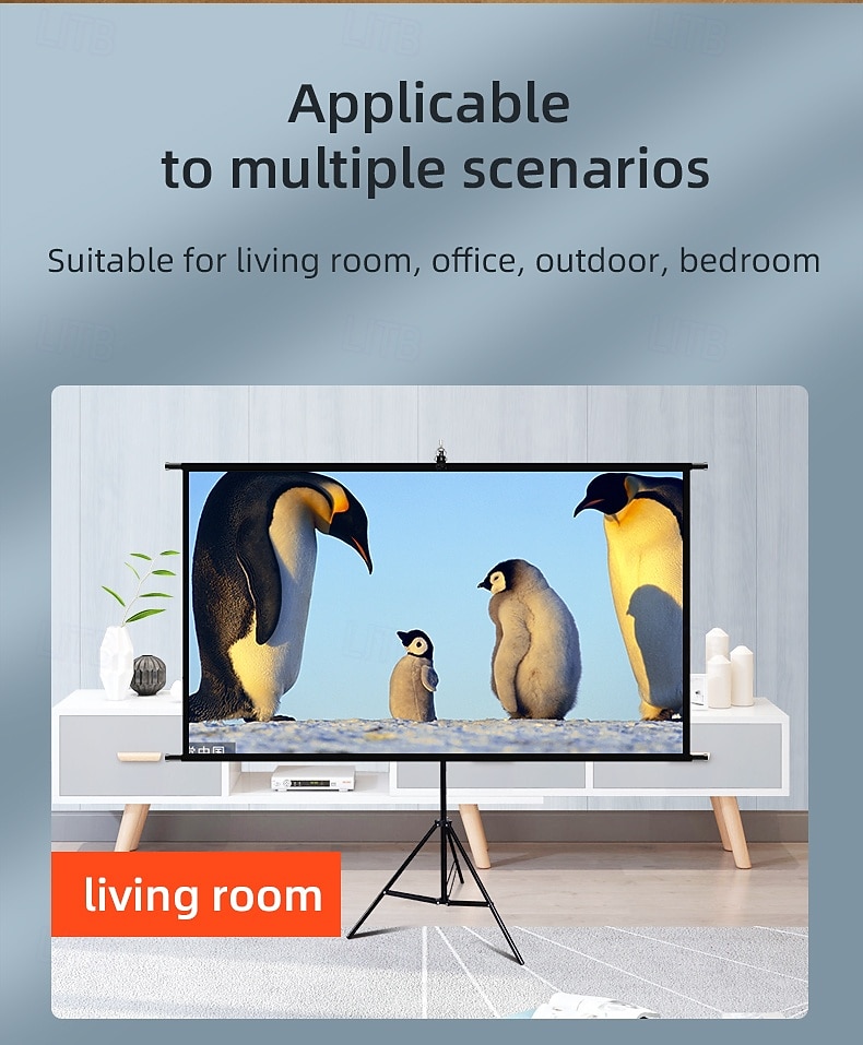 Projector Screen with Stand, 16:9 HD 4K Portable Projection Screen for Indoor Outdoor Home Theater, Foldable Movie Screen with Tripod, Adjustable Height for Backyard Cinema & Office Presentation 2026 - $66.99 –P11