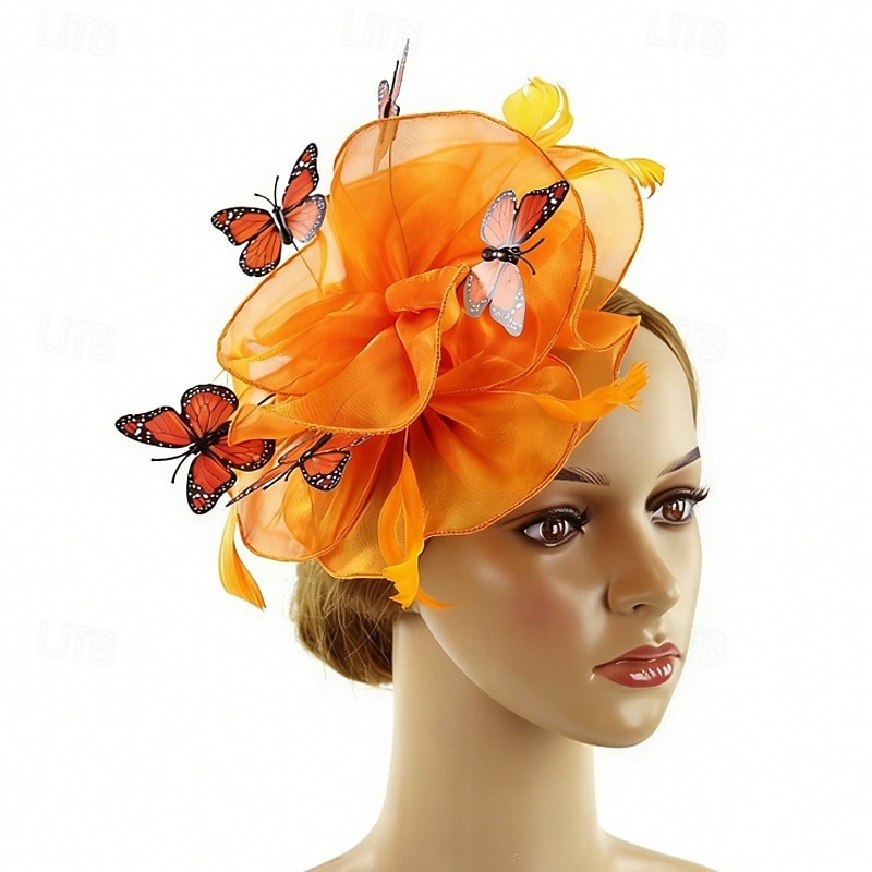 Fascinator Organza Matrimonio Compleanno Vintage Carino Retrò Con Farfalla Tulle Copricapo Copricapo del 2026 a $11.49 –P5