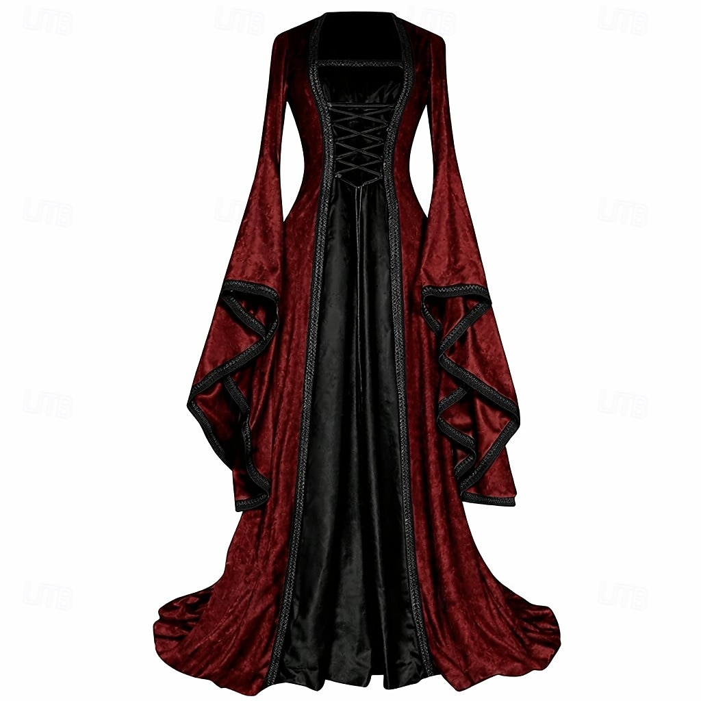 Středověké Renesanční Šaty Fancy kostým Dlouhé rukávy Čerodějnice Viking Maškarní kostým Dámské Keltské Fantazie předvečer Všech svatých Karneval Výkon LARP Ren Faire Dospělé Šaty 2026 - $57.99 –P4