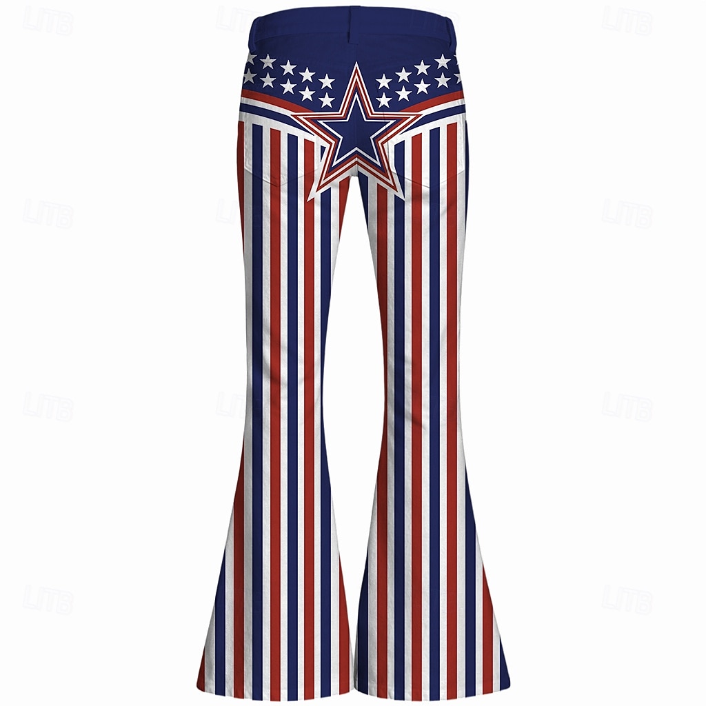 250th Anniversary USA Retro Vintage 1970s Pants Bell Bottom Pants Hippie Disco High Waist Fancy Dress Women's Masquerade 4th of July Party Independence Day Adults' Pants 2026 - $35.99 –P3