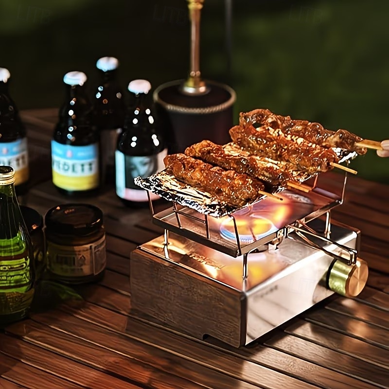 Hopfällbar brödrostställ i rostfritt stål, bärbar handhållen utomhusgrill, lämplig för picknick och vandring, bakverktyg, avtagbart och lätt att rengöra, perfekt för utomhuscamping 2026 - $23.99 –P3