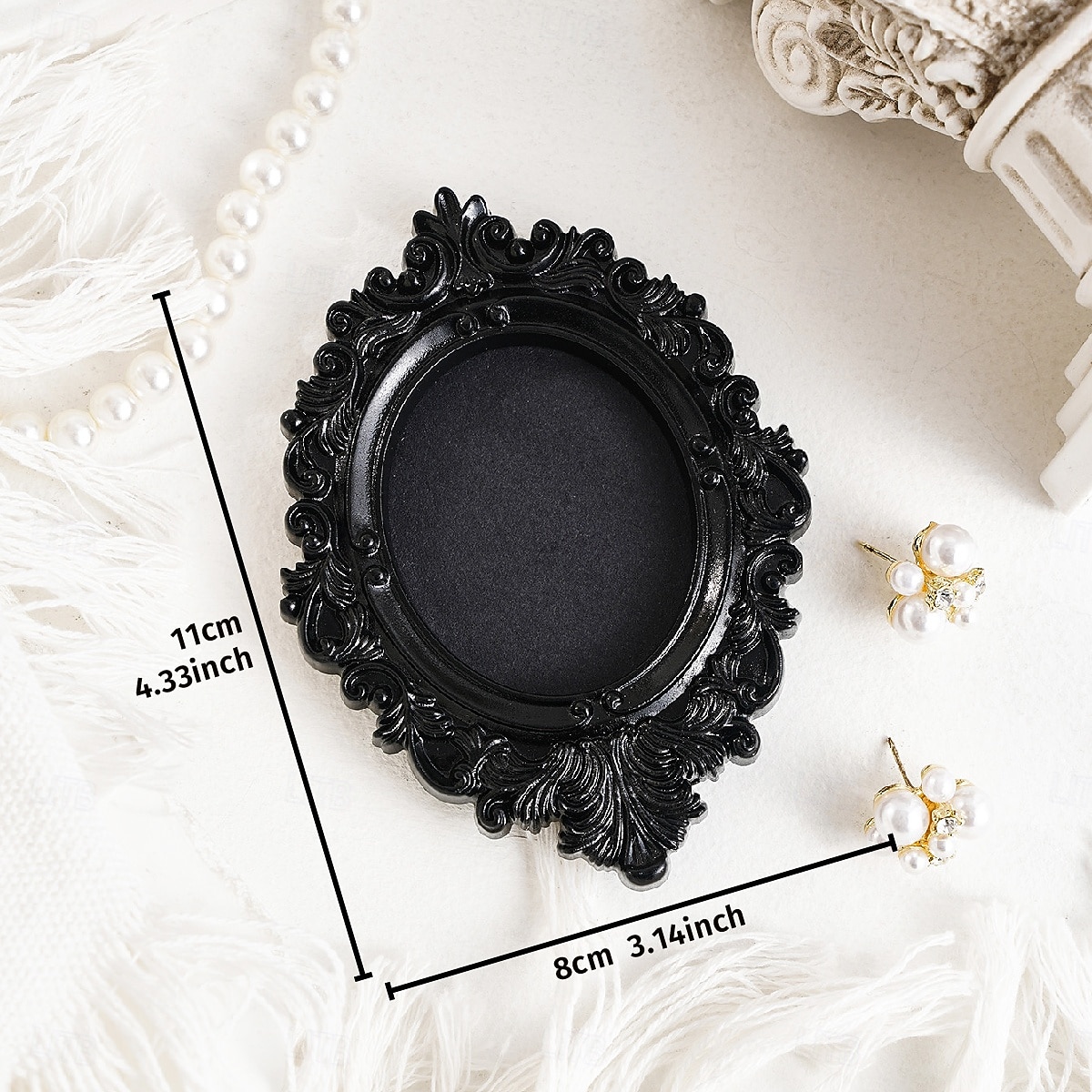 Vintage Black Resin Decorative Frame, Handmade Hand-Painted Ornate Wall Hanging Frame for DIY Wall Decor, Photo Display Frame, Home Wall Decoration Prop for Parties, Festivals 2026 - $21.99 –P3