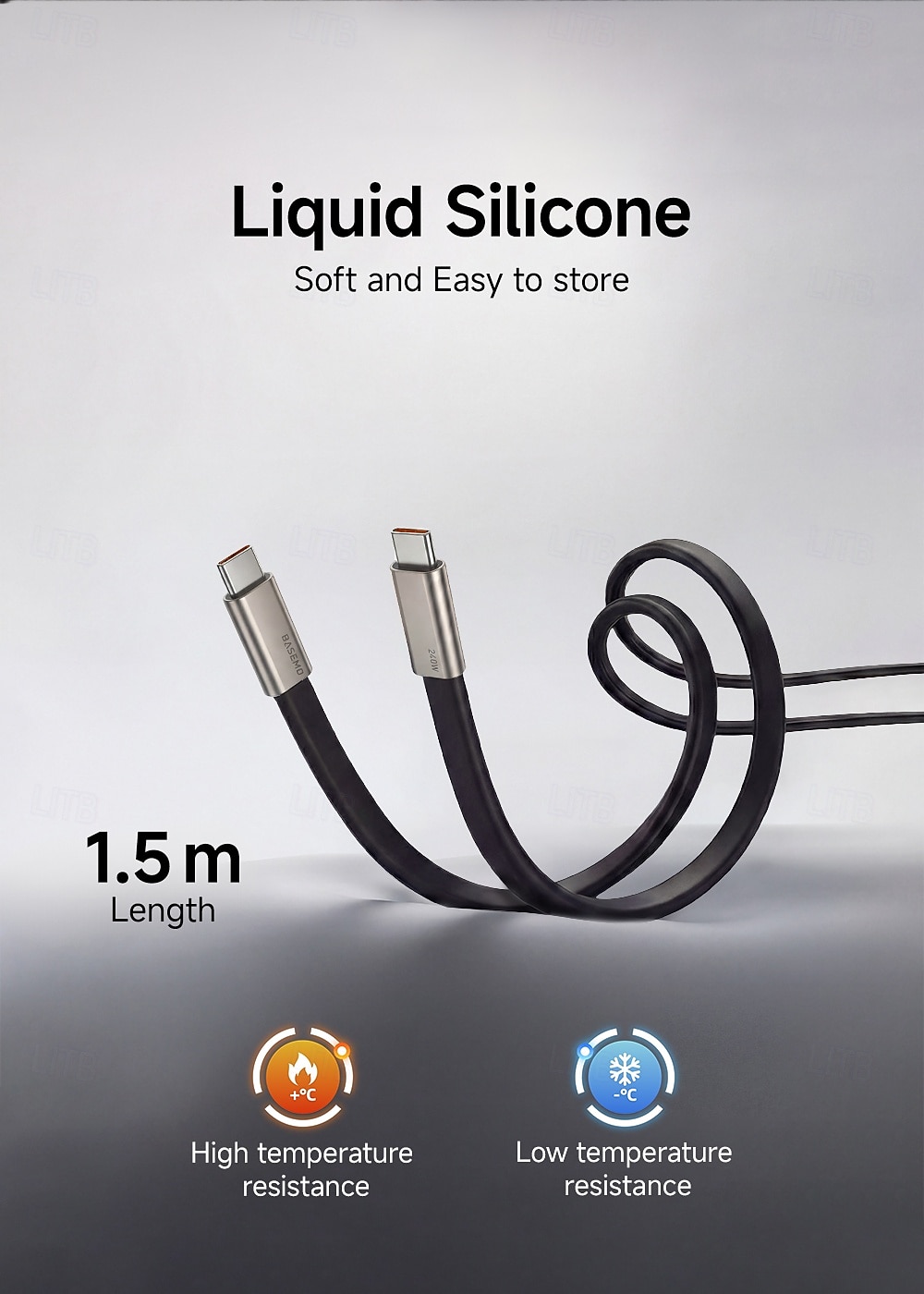 Καλώδιο φόρτισης υψηλής ισχύος 240w τύπου C με βάση στήριξης, σχεδιασμός 2 σε 1 για φόρτιση &Προβολή hands-free, γρήγορη μεταφορά 480mbps, υλικό υγρής σιλικόνης, κέλυφος από κράμα ψευδαργύρου, 2026 - $22.99 –P4