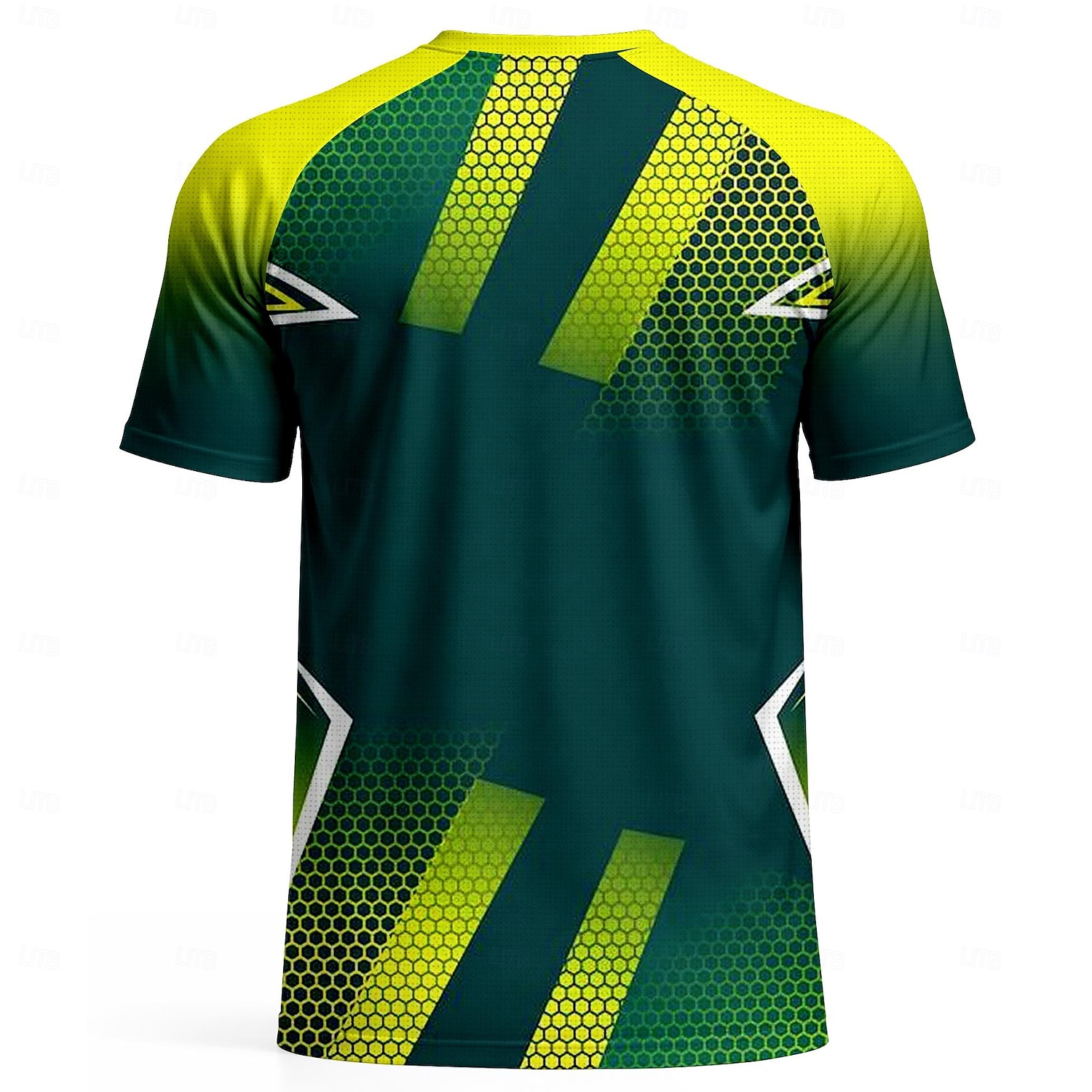 Men's Soccer Jersey Geometric Gradient Letter & Number Running Top Athletic T-shirt Summer Color Block Short Sleeve UPF 50 Quick Dry Moisture Wicking Breathable Tournament Football Gym Running 2026 - $18.99 –P4