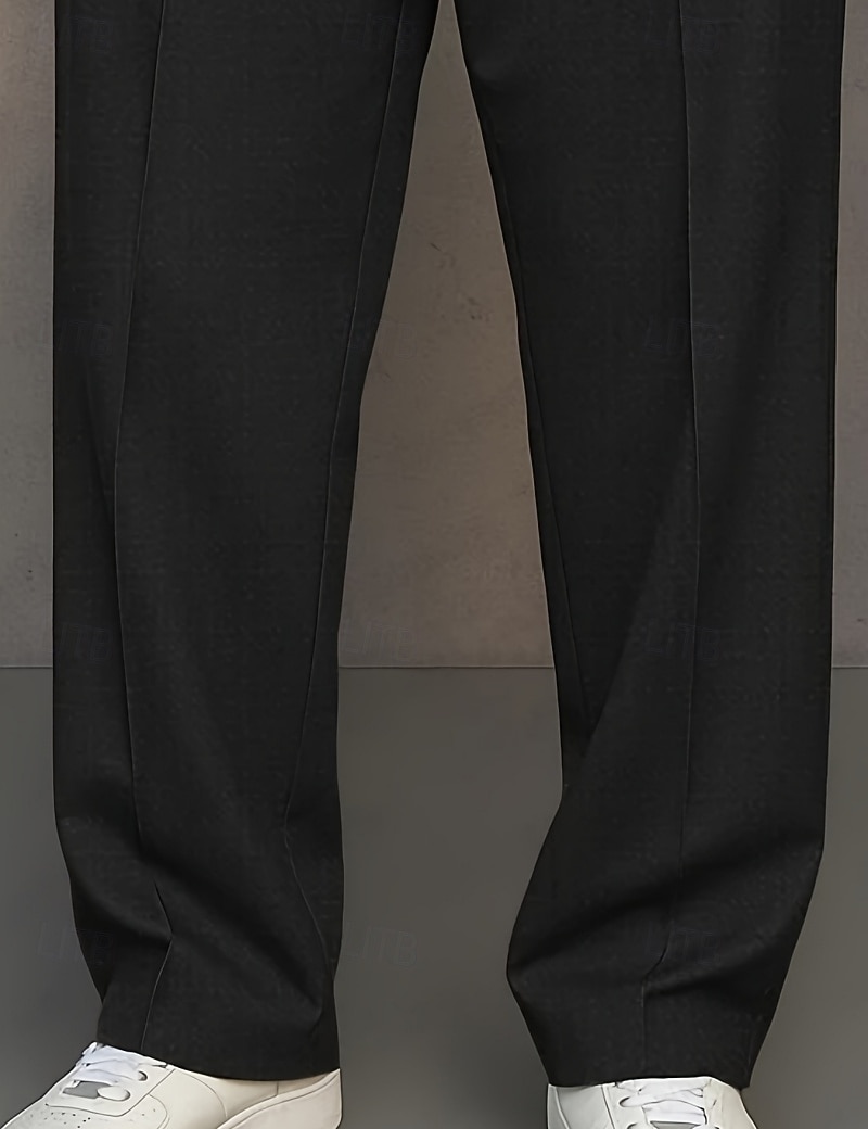 Bărbați Pantaloni Costume Buzunar Nasturi Simplu Confort Respirabil Lungime totală Casual Zilnic Casă Vacanță Modă Negru Kaki Inelastic 2026 - $31.99 –P8